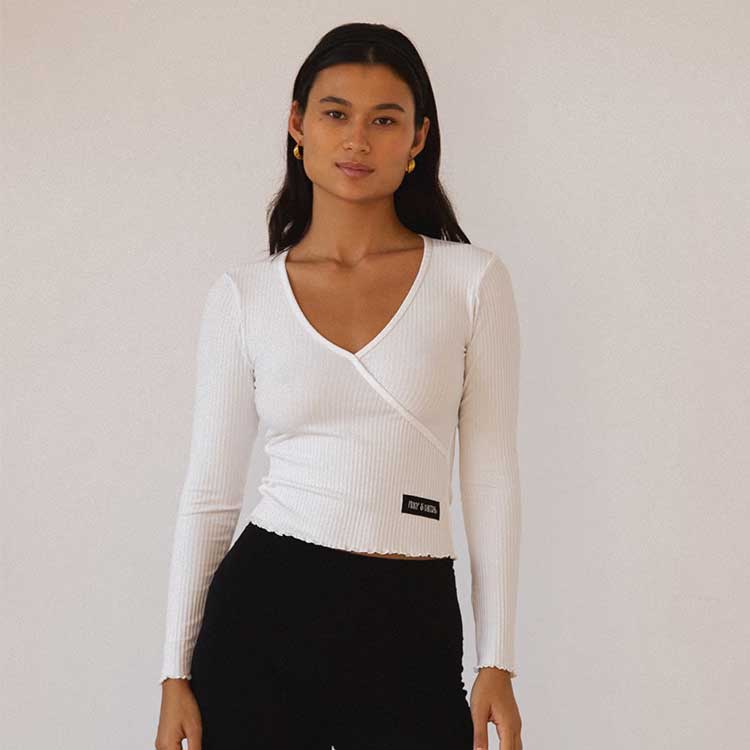 Pinky and Kamal_Long Sleeve Mock wrap Top